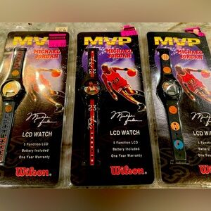 1990s (3) Brand New Vintage Michael Jordan LCD Watches